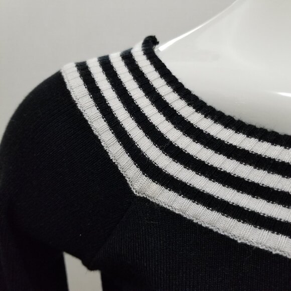 Rivars sweater Large bell sleeve boatneck bell sleeve stripes knit VINTAGE Y2K - Picture 5 of 12
